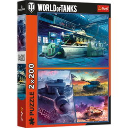 Puzzle 2v1 World of tanks 2x200 dílků 41x27,5cm v krabici 26x34x4,5cm