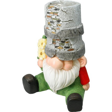 PROGARDEN Zahradní dekorace květináč trpaslík 24 x 21 x 33 cm s květinou KO-795250800kvet