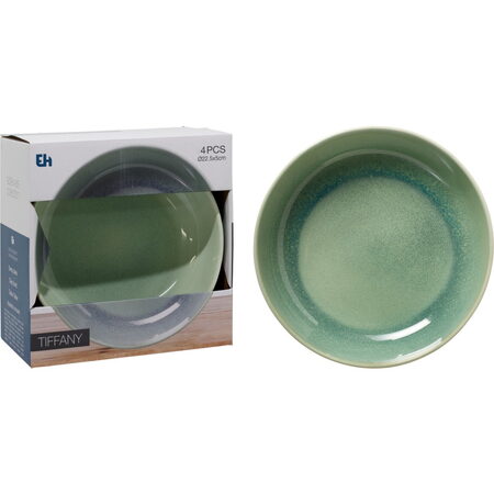 EXCELLENT HOUSEWARE Talíř hluboký sada 4 ks pr. 23 cm zelená KO-Q07000150