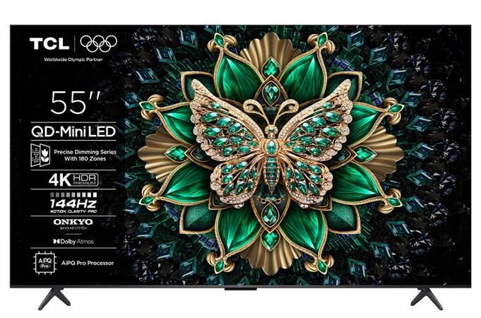 TCL 55C6K SMART TV 55" QLED/4K UHD/Mini LED/144Hz/4xHDMI/USB/LAN/GoogleTV POŠKOZENÁ KRABICE