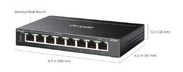Switch TP-Link ES208GP 8x GLan s PoE+, 64W, Omáda SDN, poškozený obal