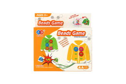 Přišívání knoflíků/proplétání provázků plast edukační hra v krabičce 16x16x3cm