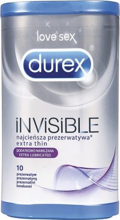 Durex Invisible Extra Lubricated 10 ks
