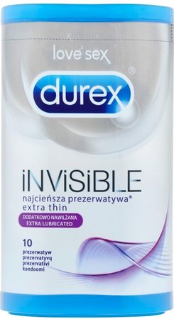 Durex Invisible Extra Lubricated 10 ks