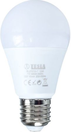 Tesla LED žárovka BULB E27 7W 230V 600lm 25 000h 3000K teplá bílá 220°