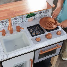 KidKraft Dřevěná kuchyňka Mosaic s magnetickou lednicí