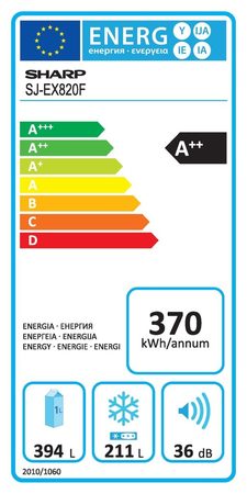 Sharp SJEX 820FWH americká lednice