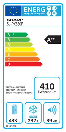 Sharp SJ PX830FBE americká lednice