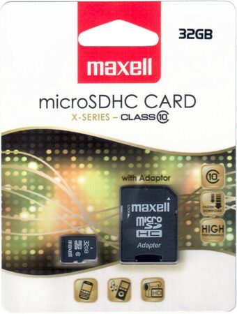 MicroSDHC 32GB CL10 + adpt 854718 MAXELL