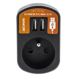 SPC 70 Zás. s 2xUSB, 5V/2100mA BK SENCOR