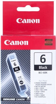 Inkoustová náplň Canon BCI-6Bk, 210 stran - černá