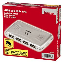 USB Hub Hama USB 2.0 / 4x USB 2.0 - bílý