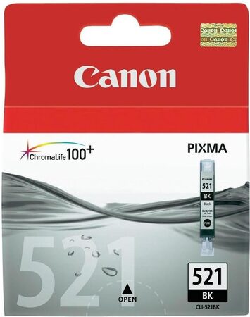 Inkoustová náplň Canon CLI-521Bk, 665 stran, originální - černá (CLI521BK)