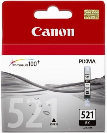 Inkoustová náplň Canon CLI-521Bk, 665 stran, originální - černá (CLI521BK)