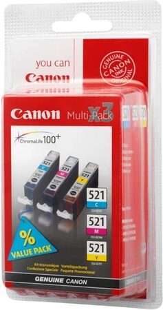 Inkoustová náplň Canon CLI-521, 350 stran, CMY