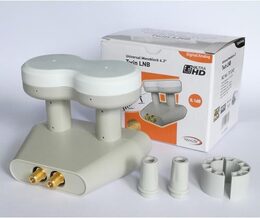 Konvertor LNB Mascom Monoblok Twin MCM4T01HD Gold LNB 4,3st, 2 účastníci / 2 družice