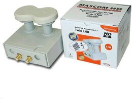 Konvertor LNB Mascom Monoblok Twin MCM4T01HD Gold LNB 4,3st, 2 účastníci / 2 družice