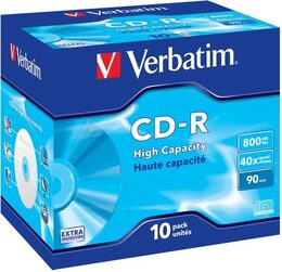 Disk Verbatim CD-R 800MB/90min, 40x, Extra Protection jewel box, 10ks