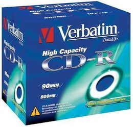 Disk Verbatim CD-R 800MB/90min, 40x, Extra Protection jewel box, 10ks