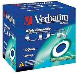 Disk Verbatim CD-R 800MB/90min, 40x, Extra Protection jewel box, 10ks