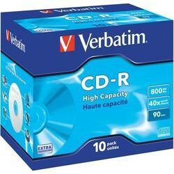 Disk Verbatim CD-R 800MB/90min, 40x, Extra Protection jewel box, 10ks