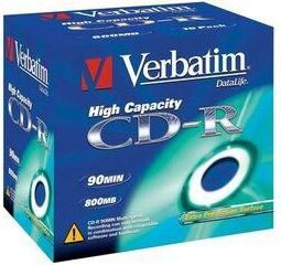 Disk Verbatim CD-R 800MB/90min, 40x, Extra Protection jewel box, 10ks