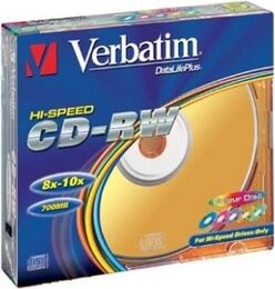 Disk Verbatim CD-RW DL 700MB/80min. 8x-12x, colors, slim box, 5ks