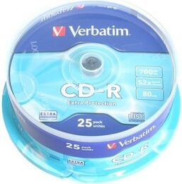 Disk Verbatim CD-R DL 700MB/80min, 52x, Extra Protection, 25cake