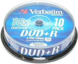 Disk Verbatim DVD+R 4,7GB, 16x, 10cake