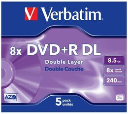 Disk Verbatim DVD+R DualLayer, 8,5GB, 8x, 5ks