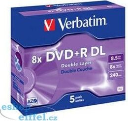 Disk Verbatim DVD+R DualLayer, 8,5GB, 8x, 5ks