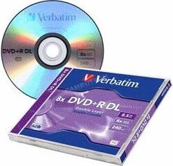 Disk Verbatim DVD+R DualLayer, 8,5GB, 8x, 5ks