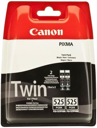 Inkoustová náplň Canon PGI-525Bk, 2x 340 stran - 2pack - černá