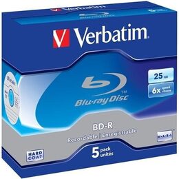 Disk Verbatim BD-R SL 25GB, 6x, jewel box, 5ks