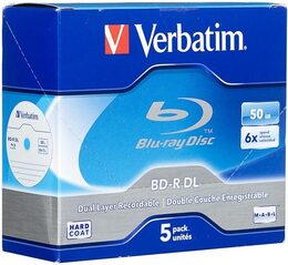 Disk Verbatim BD-R DL 50GB, 6x, jewel, 5ks