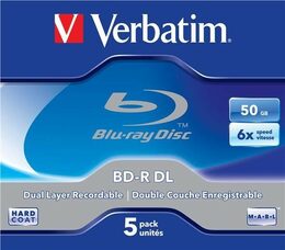Disk Verbatim BD-R DL 50GB, 6x, jewel, 5ks