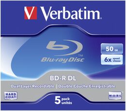 Disk Verbatim BD-R DL 50GB, 6x, jewel, 5ks