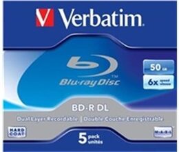 Disk Verbatim BD-R DL 50GB, 6x, jewel, 5ks