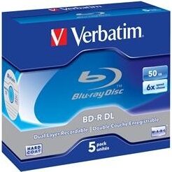 Disk Verbatim BD-R DL 50GB, 6x, jewel, 5ks