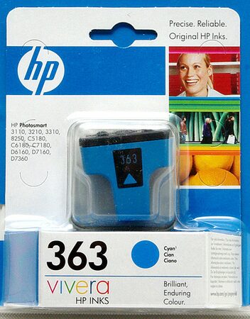 Inkoustová náplň HP 363, 4ml, 350 stran - modrá