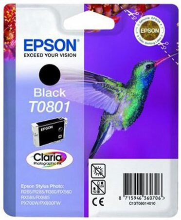 Inkoustová náplň Epson T0801, 7,4 ml - černá