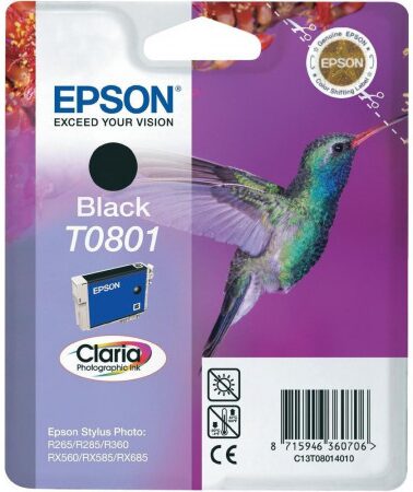 Inkoustová náplň Epson T0801, 7,4 ml - černá