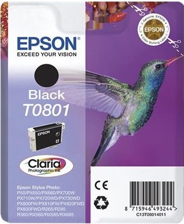 Inkoustová náplň Epson T0801, 7,4 ml - černá