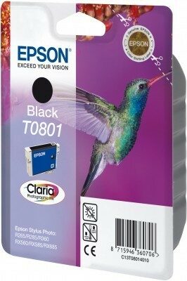 Inkoustová náplň Epson T0801, 7,4 ml - černá