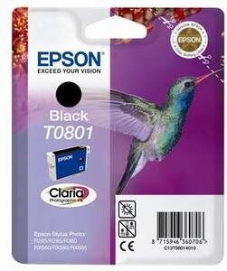 Inkoustová náplň Epson T0801, 7,4 ml - černá