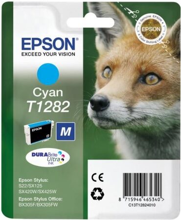 Inkoustová náplň Epson T1282, 3,5 ml - azurová