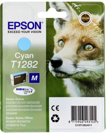 Inkoustová náplň Epson T1282, 3,5 ml - azurová