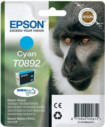 Inkoustová náplň Epson T0892, 3,5 ml - azurová