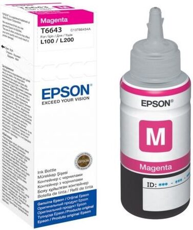 Inkoustová náplň Epson T6643, 70ml originální - červený (C13T66434A10)