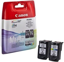 Inkoustová náplň Canon PG-510 / CL-511, 9ml originální - černá/červená/modrá/žlutá (2970B010)